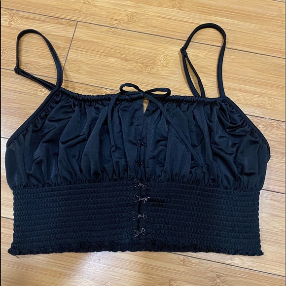 Urban Outfitters Tops - SOLD🌸Urban Outfitters black camisole crop top.